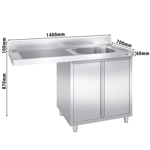 Dřezová skříňka k myčce nádobí - 1400x700mm - 1 umyvadlo vpravo Š600xH500xV300mm - Image 5