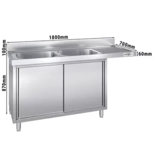 Dřezová skříňka pro myčku nádobí 1800x700-2 umyvadla vlevo Š500xH500xV300mm