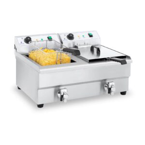 Fritéza - dvojitá - elektrická - 2 x 16 litrů - s vypouštěcím kohoutkem Royal RCEF 16DH-1