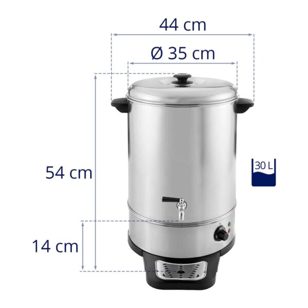 Vařič vody - 30 l - 2 500 W - odkapávací miska Royal - Image 2