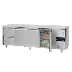 Chladící stůl ECO - 2200x700mm - 3 dvířka a 2 zásuvky KTS227ND#3T#2S