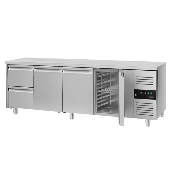 Chladící stůl ECO - 2200x700mm - 3 dvířka a 2 zásuvky KTS227ND#3T#2S - Image 3