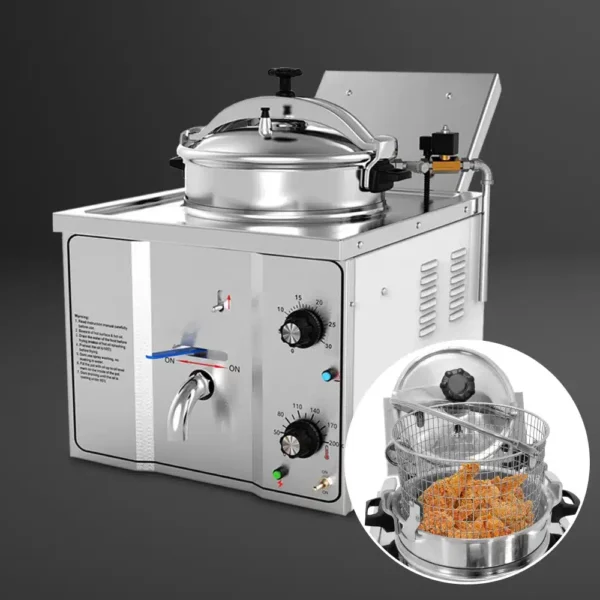 Elektrická vysokotlaká fritéza – 15 l – 3 kW | EHFMY535 - Image 5