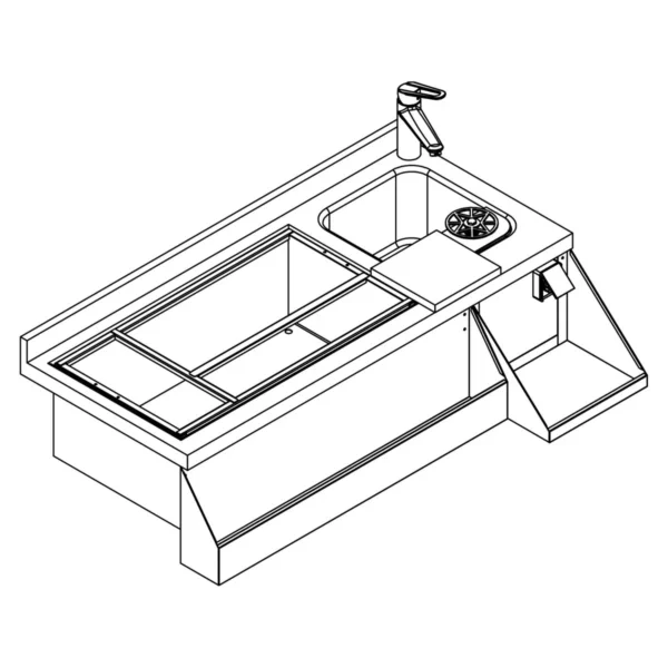 Barový stůl na nápoje - 1200 x 600 mm - 150 litrů - se 2 dveřmi a policemi - Image 4