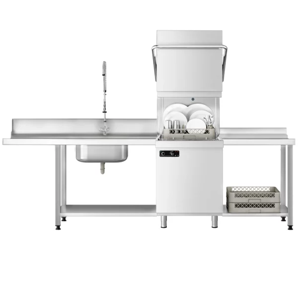 Průchodová myčka nádobí - 6,52 kW - včetně vstupního a výstupního stolu vlevo - s čerpadlem na mycí a leštící prostředek - Image 9