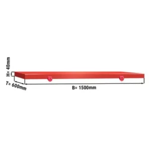 Krájecí deska na nerezový stůl - 1500x600mm - Červená