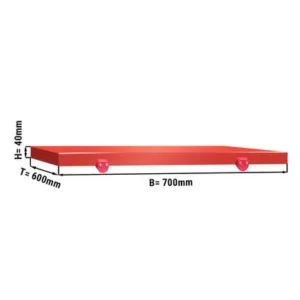 Krájecí deska na nerezový stůl - 700x600mm - Červená
