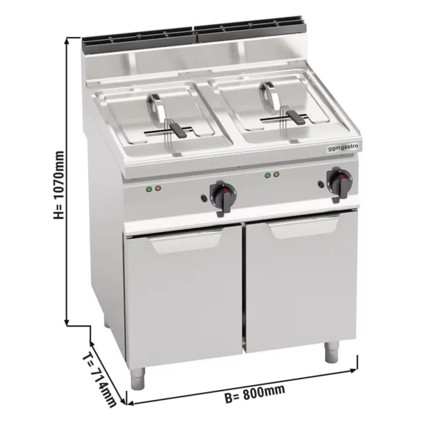 Elektrická dvojitá fritéza - 10+10 litrů - 18 kW