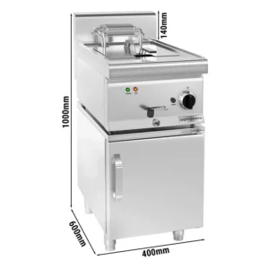 Elektrická fritéza - 11,5 litru - 9 kW - včetně podstavce s 1 dvířky