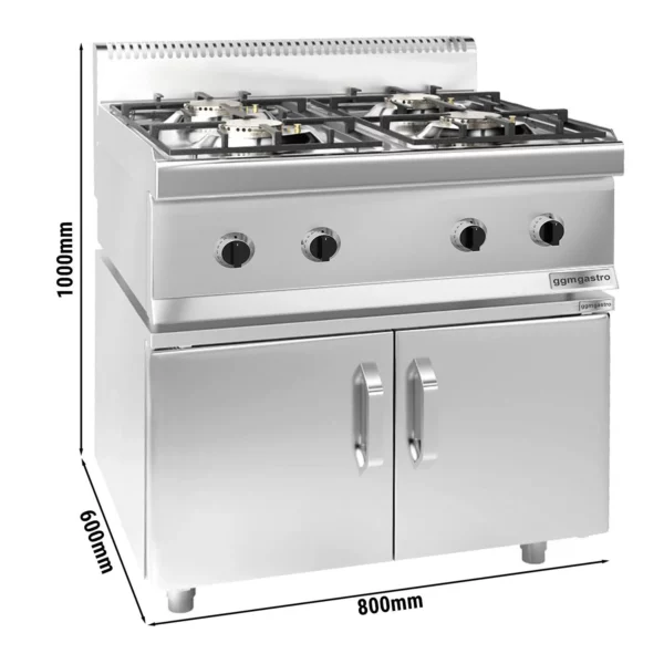 Plynový sporák - 14 kW - 4 hořáky - včetně podstavce se 2 dvířky - Image 6