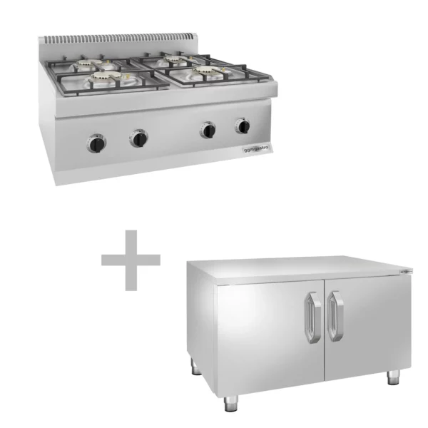 Plynový sporák - 14 kW - 4 hořáky - včetně podstavce se 2 dvířky - Image 5