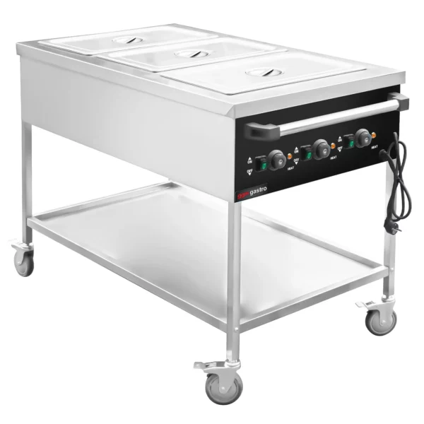 Bain-Marie termo vozík - 3x GN 1/1 - teplota se dá regulovat samostatně