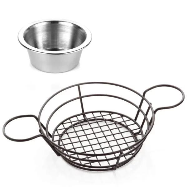 (5 kusů) košík na prstové jídlo se skleničkami - Ø 21 cm - Image 3
