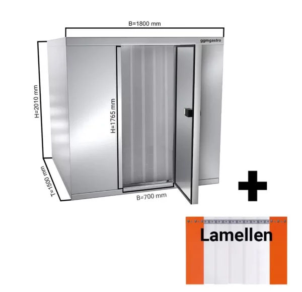 Nerezový mrazící box - 1,8 x 1,5 m - výška: 2,01 m - 3,47 m3