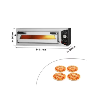 Elektrická kamna na pizzu - 4x 30cm - 230 voltů - manuální
