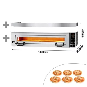 Elektrická kamna na pizzu Výkon - 6x 34cm - Digitální - včetně digestoře