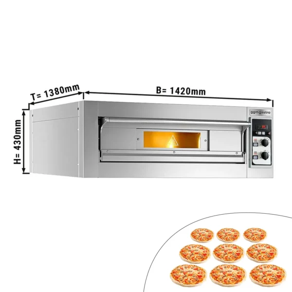 Elektrická kamna na pizzu Výkon - 9x 34cm - Digitální - včetně digestoře