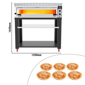 Elektrická kamna na pizzu - 6x 34cm - manuální - včetně digestoře a základního rámu