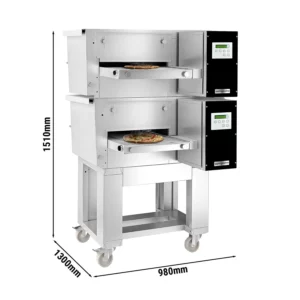 (2 kusy) elektrická průběžná trouba - 980x1300mm - digitální - šířka pásma: 400mm - včetně základního rámu