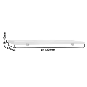 Krájecí deska na řeznický stůl - 1200x600mm - bílá