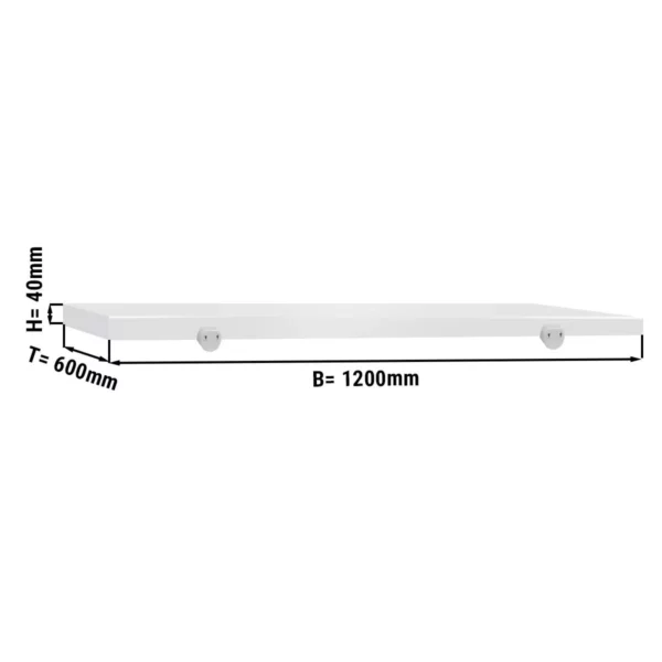 Krájecí deska na řeznický stůl - 1200x600mm - bílá