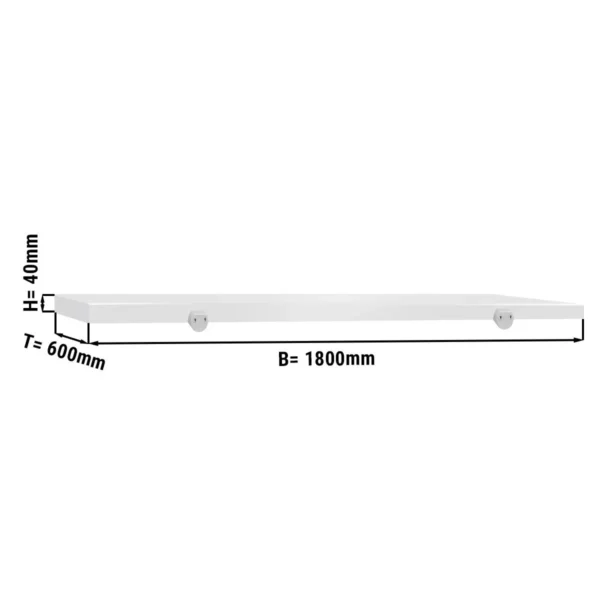 Krájecí deska na řeznický stůl - 1800x600mm - Bílá