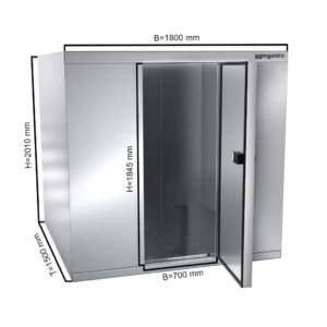 Nerezový chladící box - 1,8 x 1,5 m - výška: 2,01 m - 4,06 m3