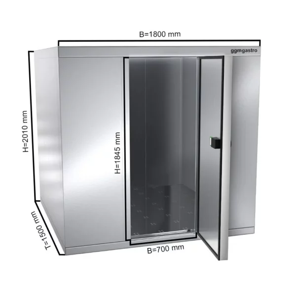 Nerezový chladící box - 1,8 x 1,5 m - výška: 2,01 m - 4,06 m3