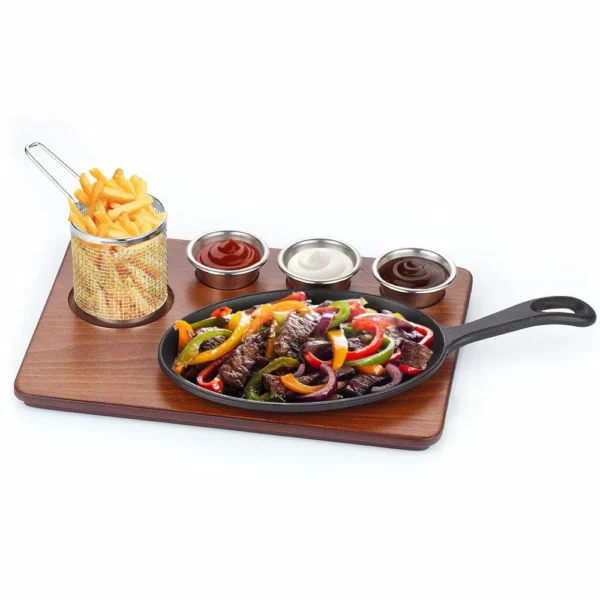 Servírovací set Fajita - 6 kusů - velká litinová pánev s rukojetí - Image 4