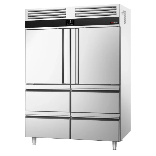 Chladnička PREMIUM - GN 2/1 - 1400 litrů - se 2 nerezovými polovičními dvířky a 4 zásuvkami - Image 3