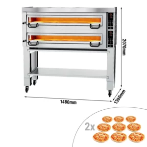 Elektrická pizza kamna Power - 9+9 34cm - Digital - včetně digestoře, základního rámu a soupravy kol