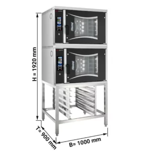 2x pekařský kombinovaný konvektomat - Touch - 6x EN 60x40 - včetně základního rámu a držáku na plech