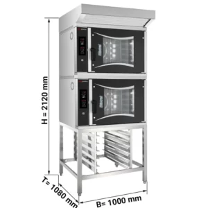 2x pekařský kombinovaný konvektomat - digitální - 6x EN 60x40 - včetně digestoře a základního rámu