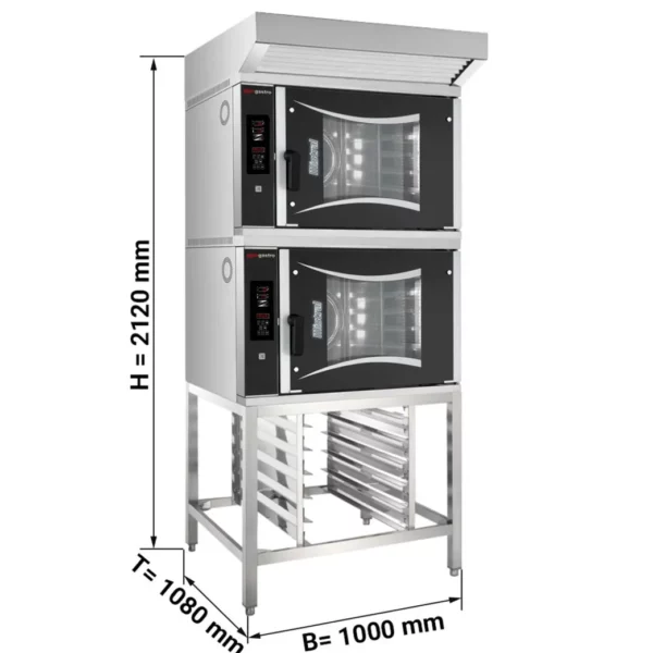 2x pekařský kombinovaný konvektomat - digitální - 6x EN 60x40 - včetně digestoře a základního rámu
