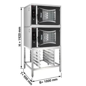2x pekařský kombinovaný konvektomat - digitální - 6x EN 60x40 - včetně podstavce a držáku podnosu