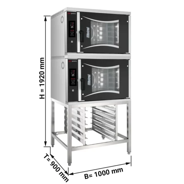 2x pekařský kombinovaný konvektomat - digitální - 6x EN 60x40 - včetně podstavce a držáku podnosu