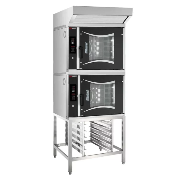 2x pekárenská plynová horkovzdušná trouba - digitální - 6x EN 60x40 - včetně digestoře a základního rámu - Image 4