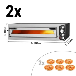 (2 kusy) elektrická kamna na pizzu - 6+6x 35cm (šířka) - manuální
