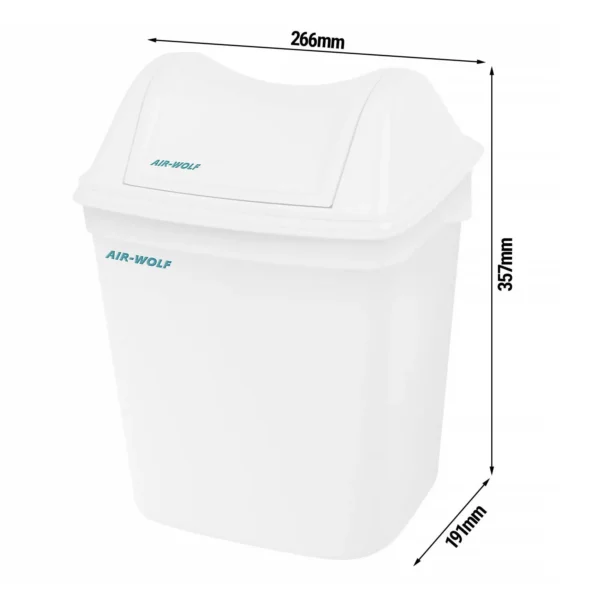 AIR WOLK | Nádoba na hygienický odpad s kapotou - 8 litrů - ABS plast - bílá - Image 2