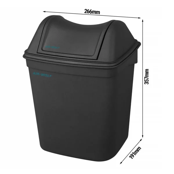 AIR WOLF | Nádoba na hygienický odpad s kapotou - 8 litrů - ABS plast - antracit - Image 2