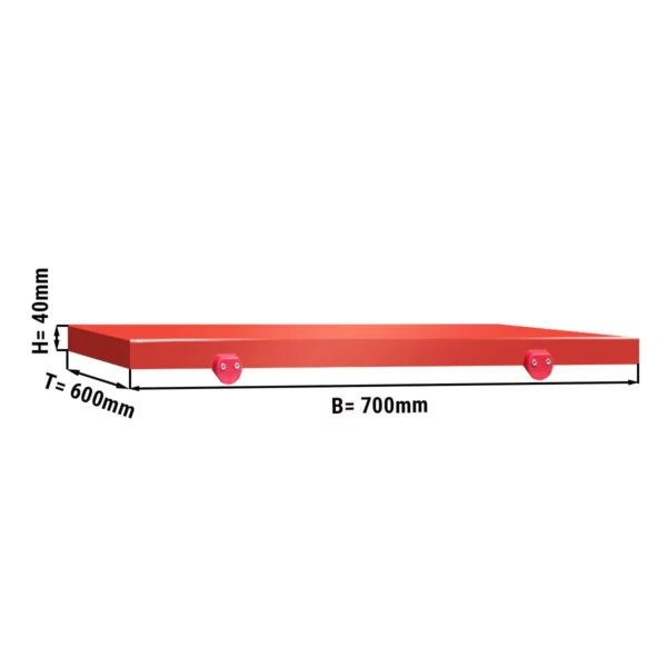 Krájecí deska na řeznický stůl - 700x600mm - Červená