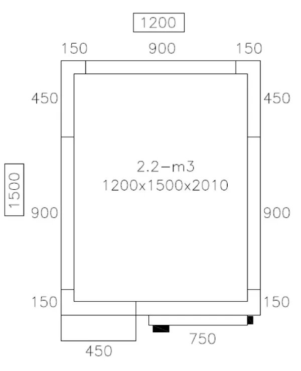 Mrazící box - 1,2 x 1,5 m - výška: 2,01 m - 2,2 m3 - Image 3