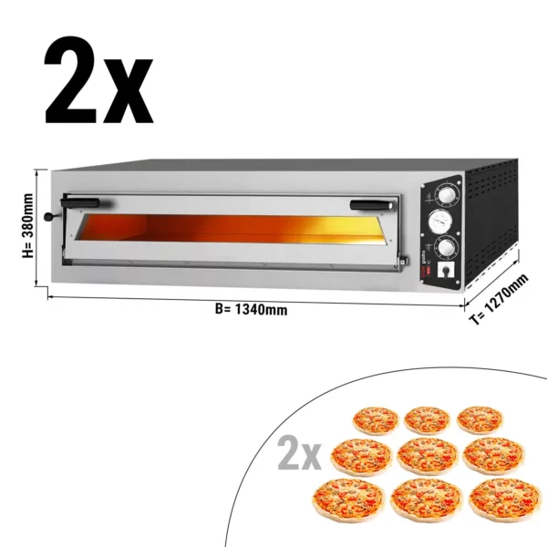 (2 kusy) elektrická kamna na pizzu - 9+9x 34cm (šířka) - manuální