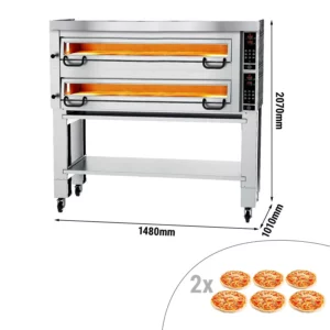 Elektrická kamna na pizzu Výkon - 6+6x 34cm - Digitální - včetně digestoře a základního rámu