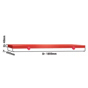 Krájecí deska na řeznický stůl - 1800x600mm - Červená