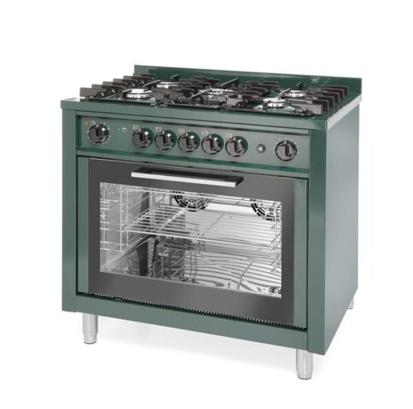 Plynový sporák 5 hořáků s elektrickou troubou + grilem GN 1/1 | Hendi 225707 - Image 4