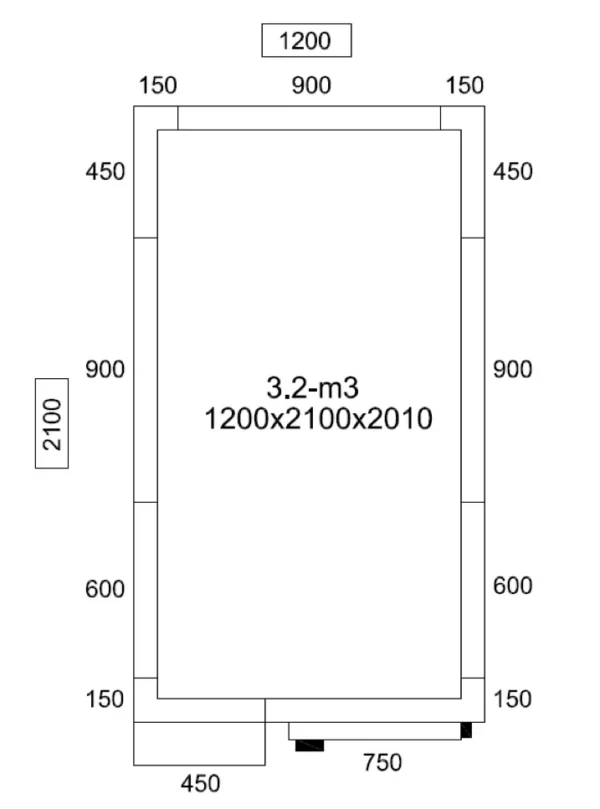 Mrazící box - 1,2 x 2,1 m - výška: 2,01 m - 3,2 m3 - Image 3
