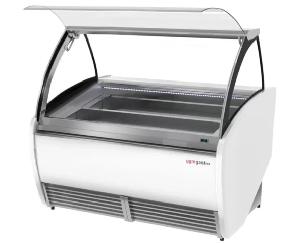 Zmrzlinový pult LEO - 1640 mm - cirkulující vzduch - pro 16x 5 litrové nádoby na zmrzlinu - bílý - Image 3