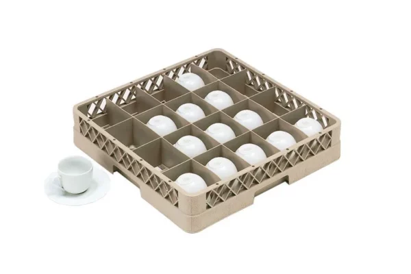 Mycí koš na šálky - 500x500mm - 20 přihrádek 112x89mm