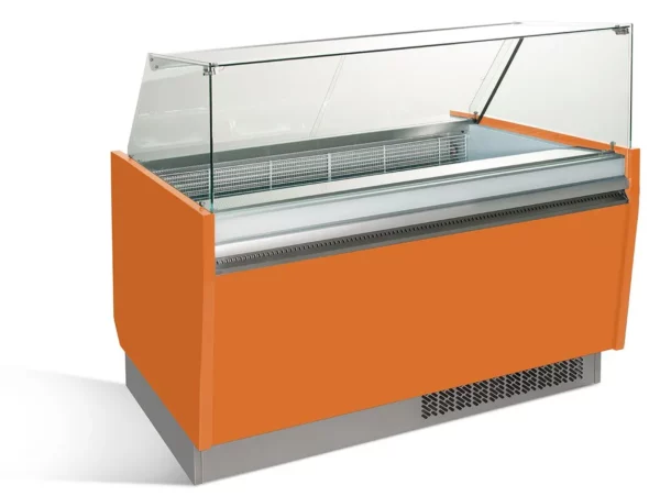 Zmrzlinový pult LIAM - 1560mm - statický - pro 13+13x 5 litrové nádoby na zmrzlinu - oranžový - Image 5